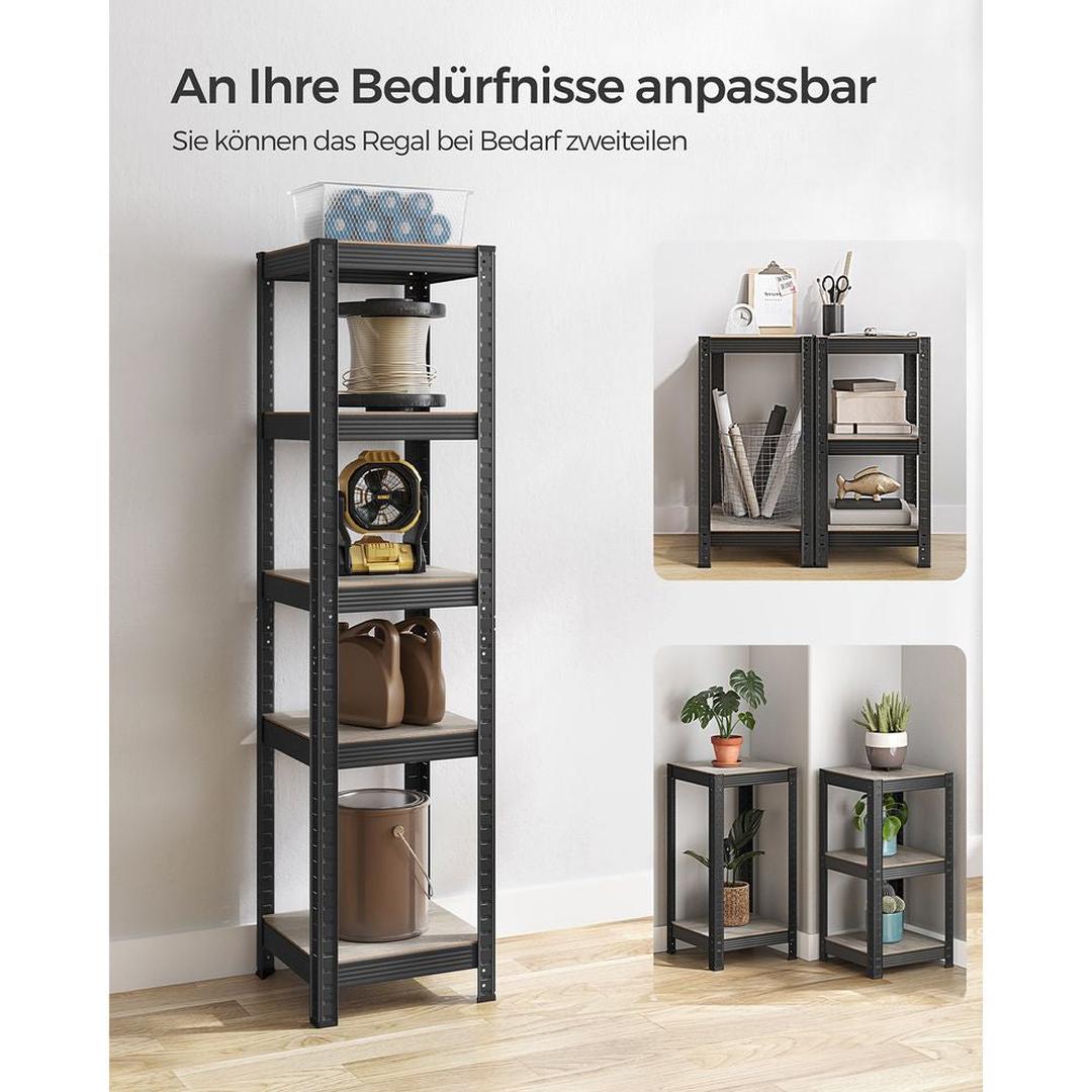 Industriële Boekenkast – Open Opbergkast met Metalen Frame voor Woonkamer of Kantoor
