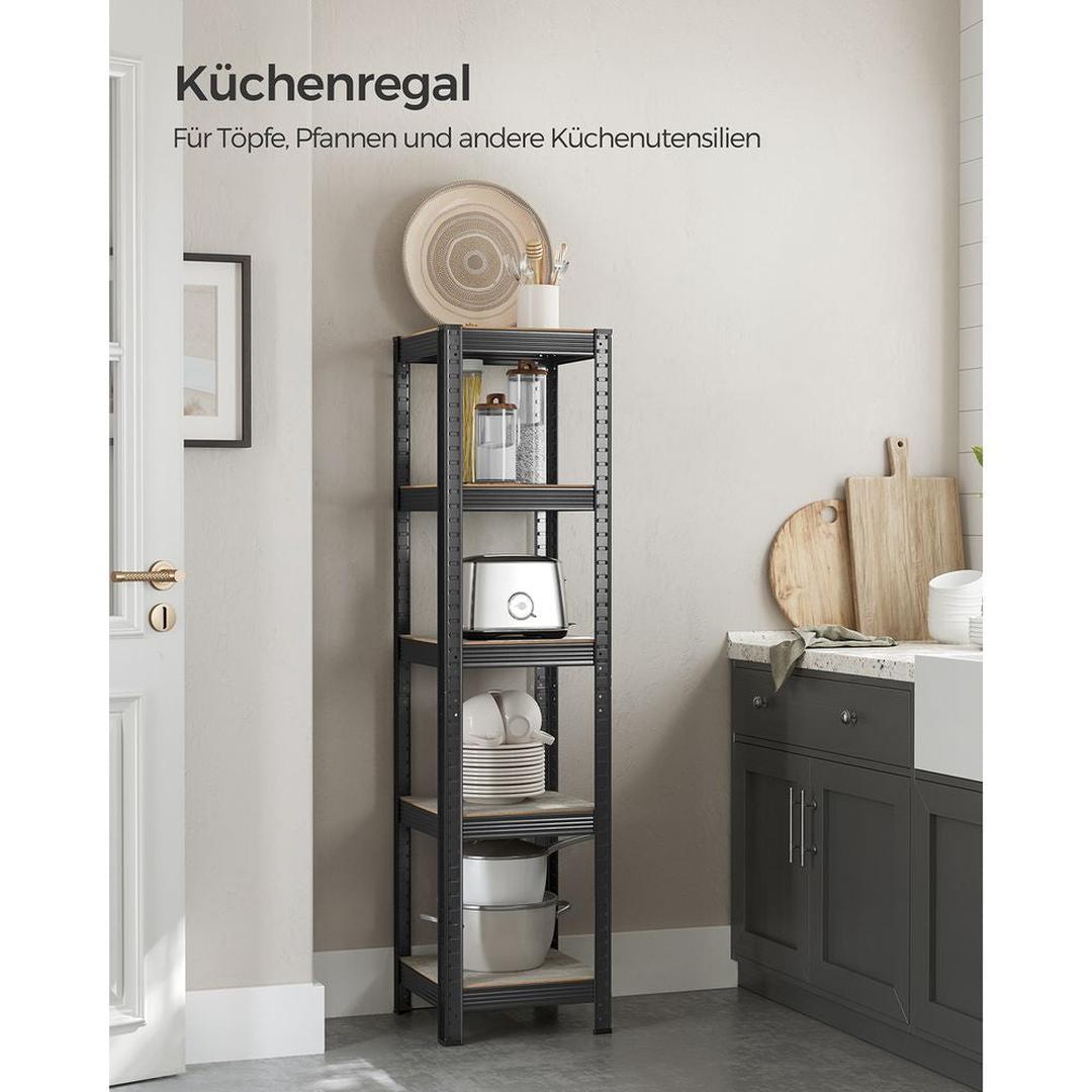 Industriële Boekenkast – Open Opbergkast met Metalen Frame voor Woonkamer of Kantoor