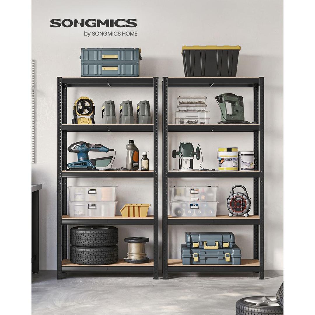 Set van 2 Opslagrekken in Zilver – 40 × 90 × 180 cm – Metalen Stellingkasten voor Berging of Garage