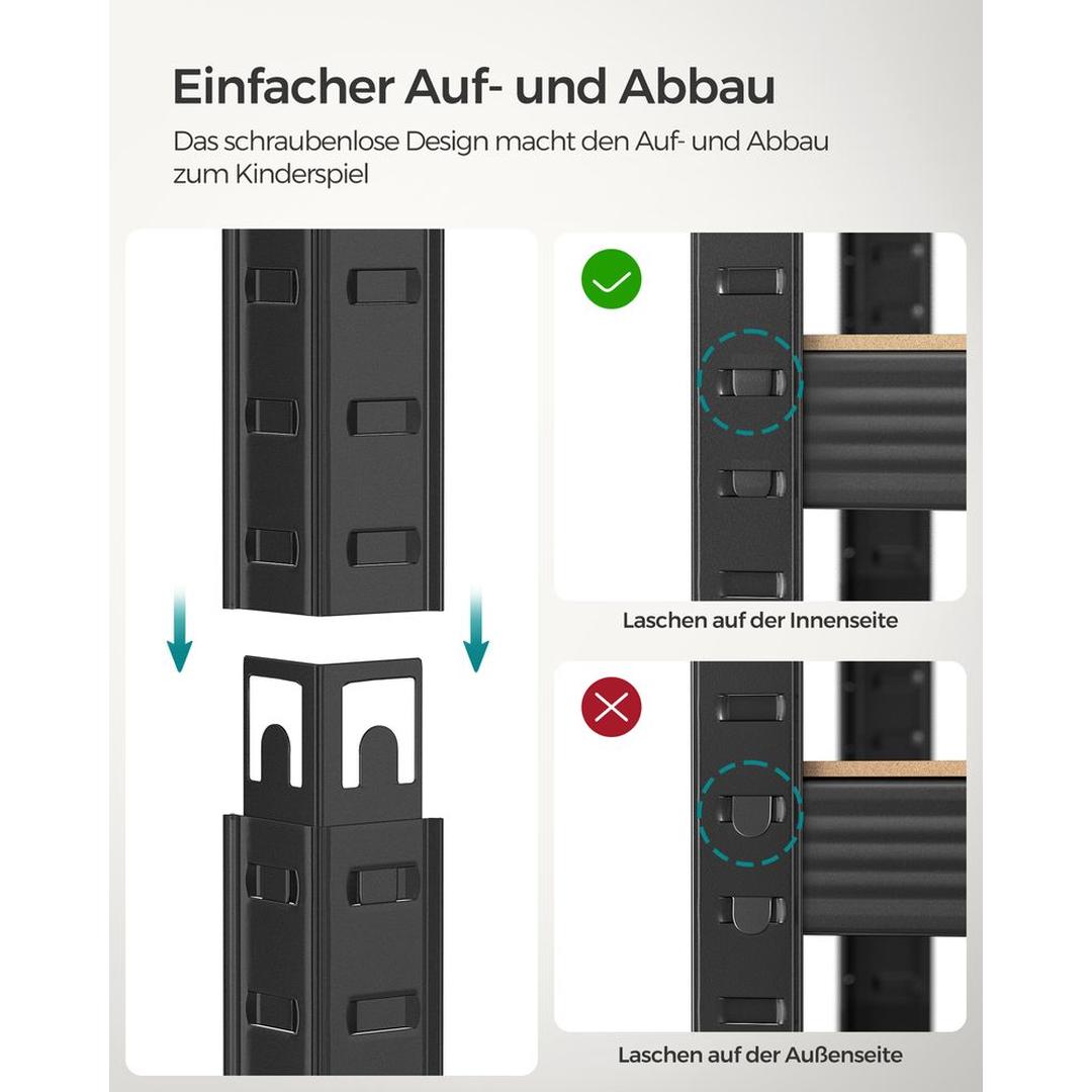 Set van 2 Opslagrekken in Zilver – 40 × 90 × 180 cm – Metalen Stellingkasten voor Berging of Garage