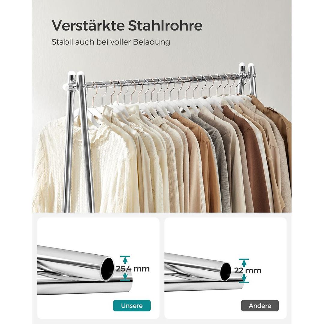 Stalen Kledingrek met Opbergplank – Vrijstaand Rek voor Kleding en Accessoires