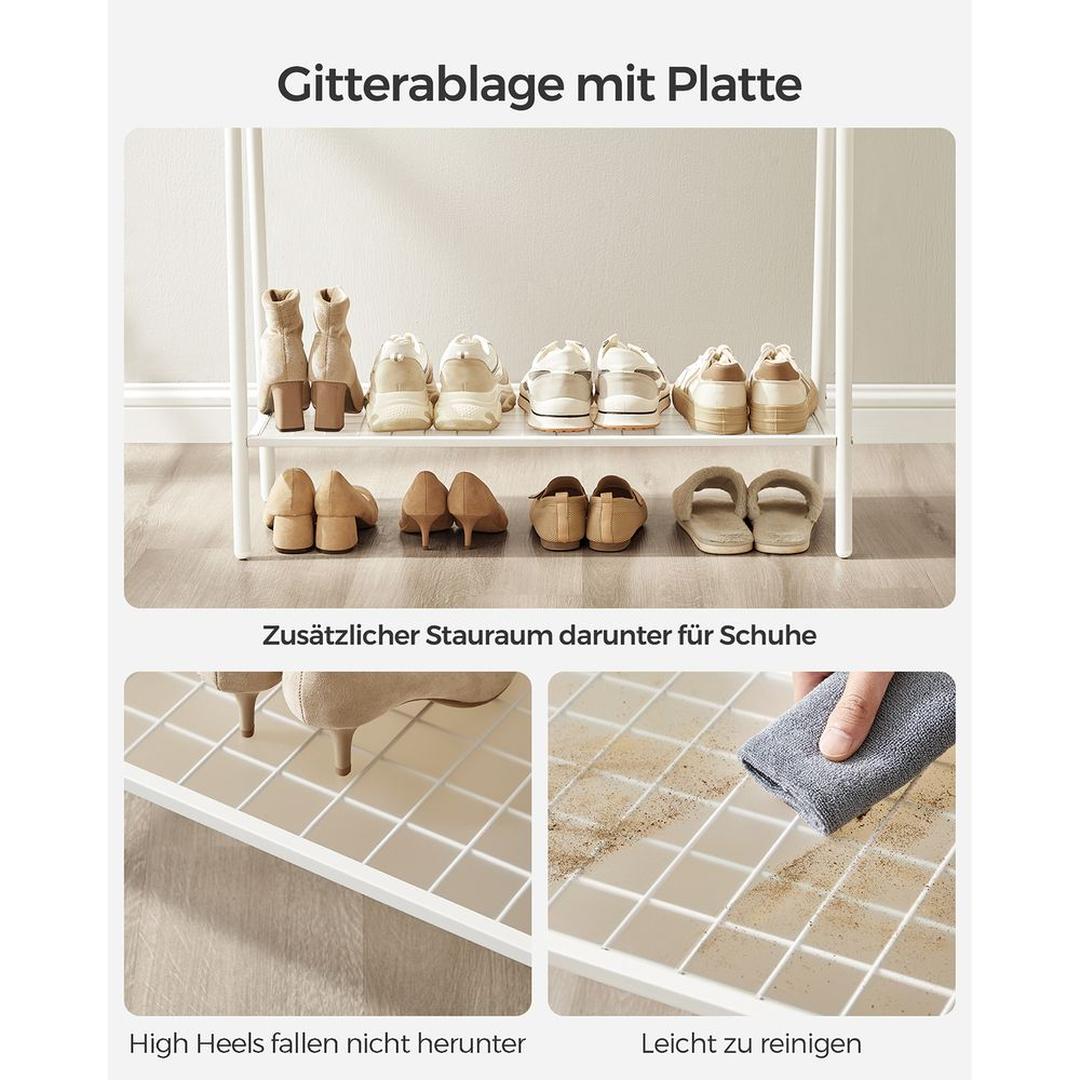 Stalen Kledingrek met Opbergplank – Vrijstaand Rek voor Kleding en Accessoires