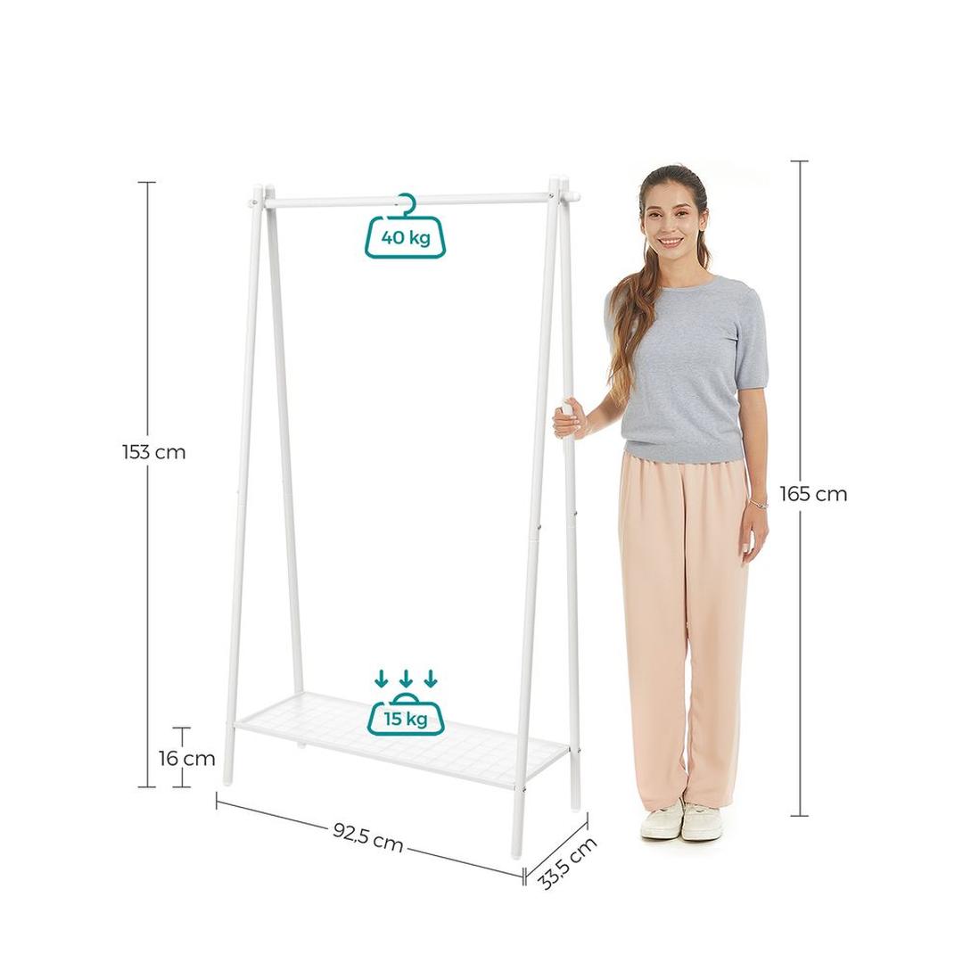 Stalen Kledingrek met Opbergplank – Vrijstaand Rek voor Kleding en Accessoires