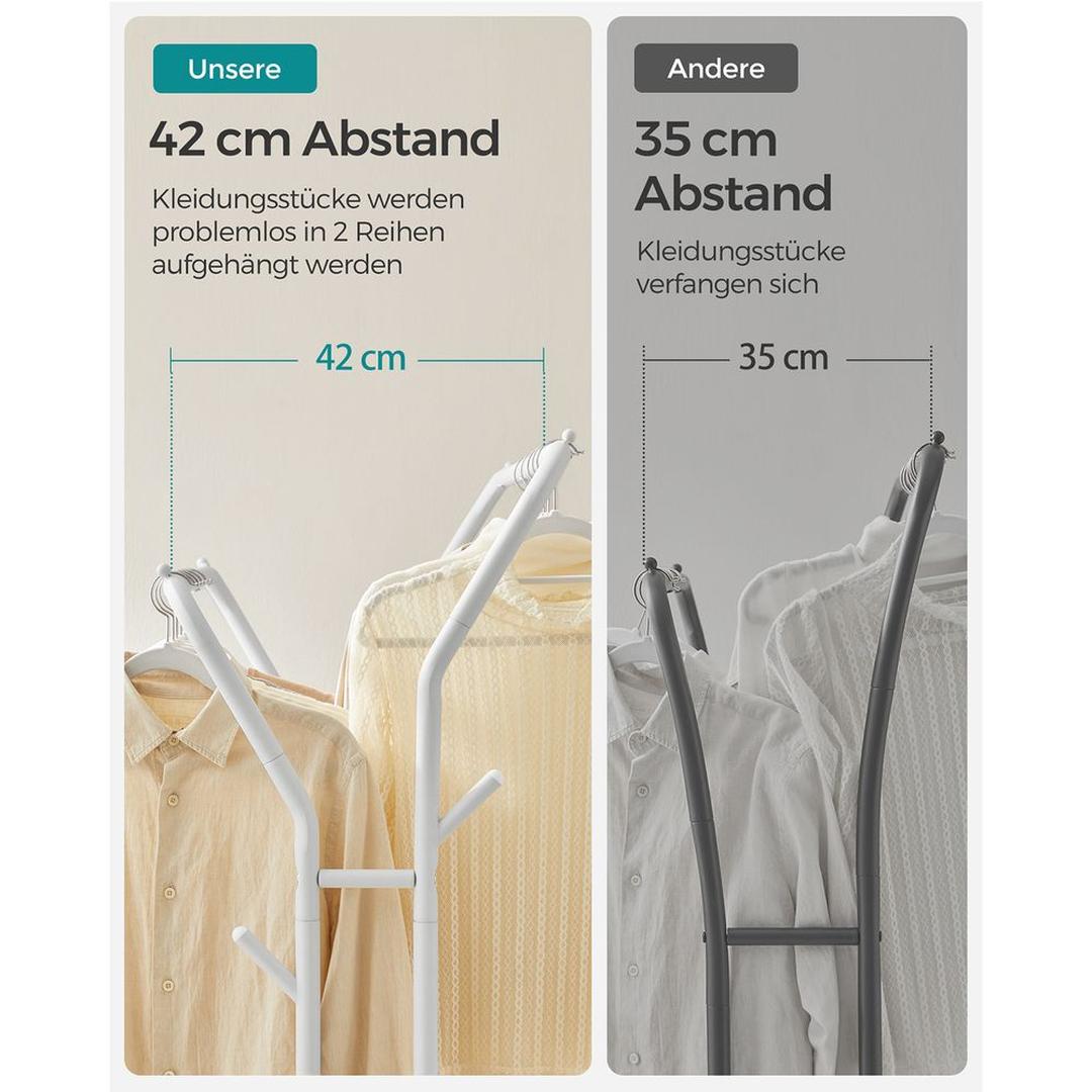 Verrijdbaar Kledingrek met Twee Ophangstangen – Zwart Dubbel Rek op Wielen voor Kledingopslag