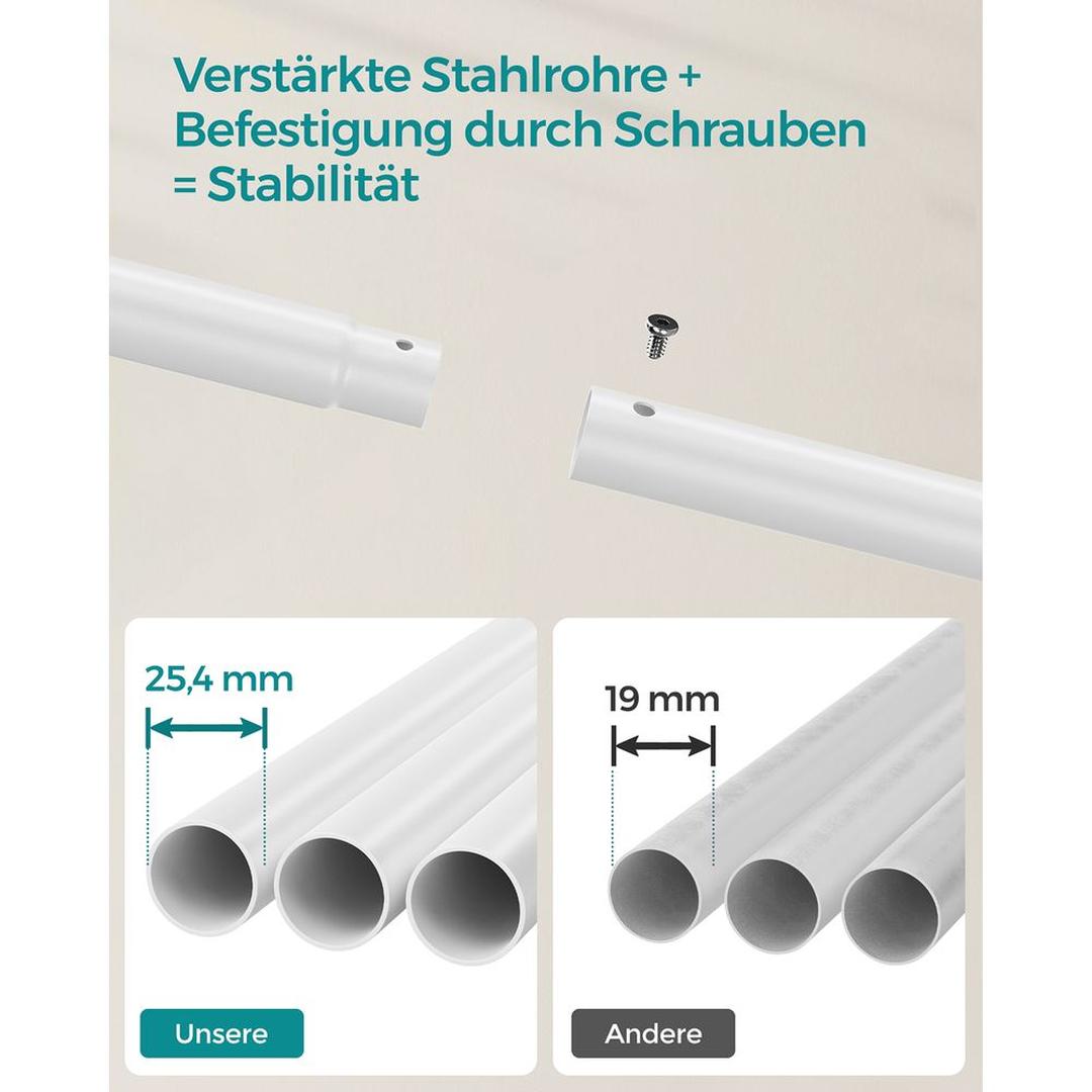 Verrijdbaar Kledingrek met Twee Ophangstangen – Zwart Dubbel Rek op Wielen voor Kledingopslag