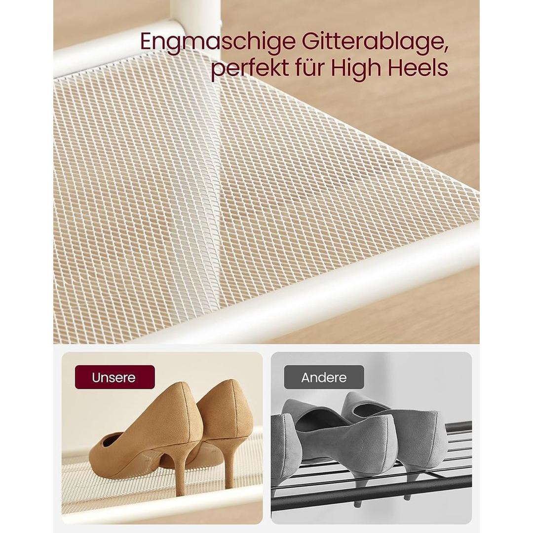 Vrijstaande Kapstok met 9 Haken – 30 × 85 × 180,5 cm – In Eikenkleur en Wit – Slank Halmeubel