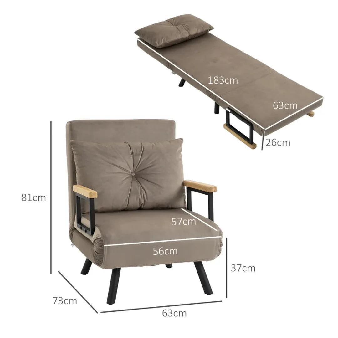 Relaxfauteuil Scandinavisch design – verstelbare rugleuning – inclusief gestikte kussen – zwart/naturel