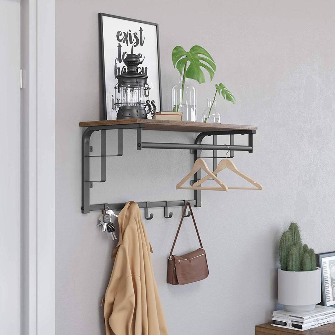 Wandkapstok in Industriële Stijl – Metalen Garderobe voor Hal of Entree