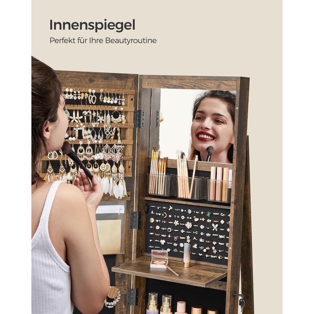Sieradenkast met Spiegel – Staande Opbergkast voor Sieraden en Accessoires