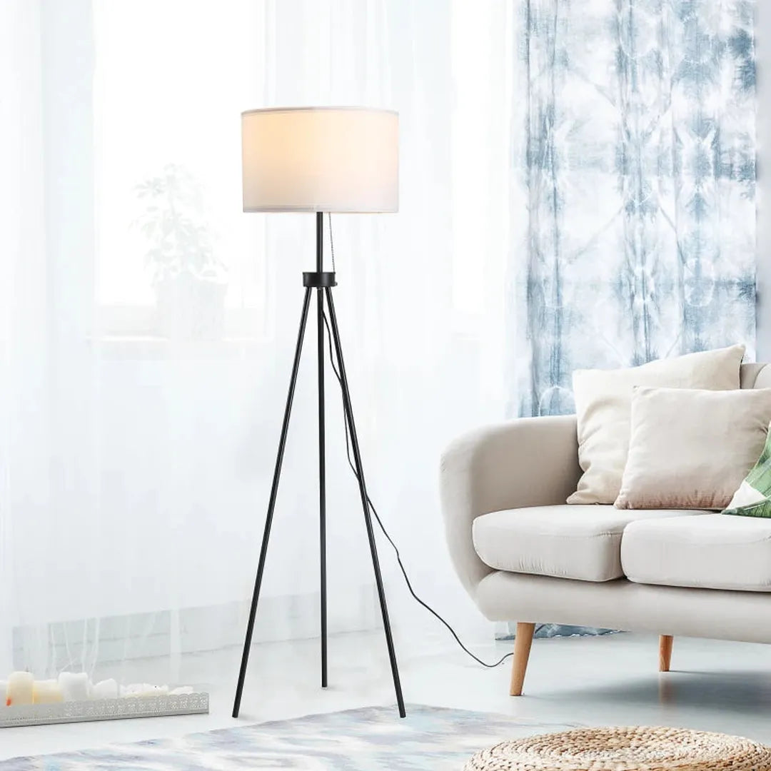 Staande lamp met E27 fitting – staal en polyester