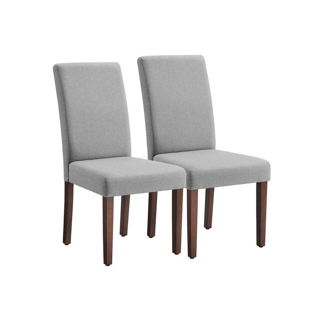 Set van 2 Eetkamerstoelen met Stoffen Zitting en Houten Poten – Comfortabele Stoelen met Klassieke Uitstraling