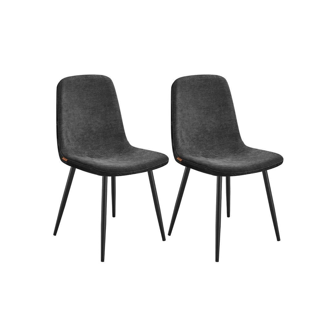 Set van 2 of 4 Eetkamerstoelen met Chenille- en PU-bekleding – Elegante Stoelen voor Eetkamer of Keuken
