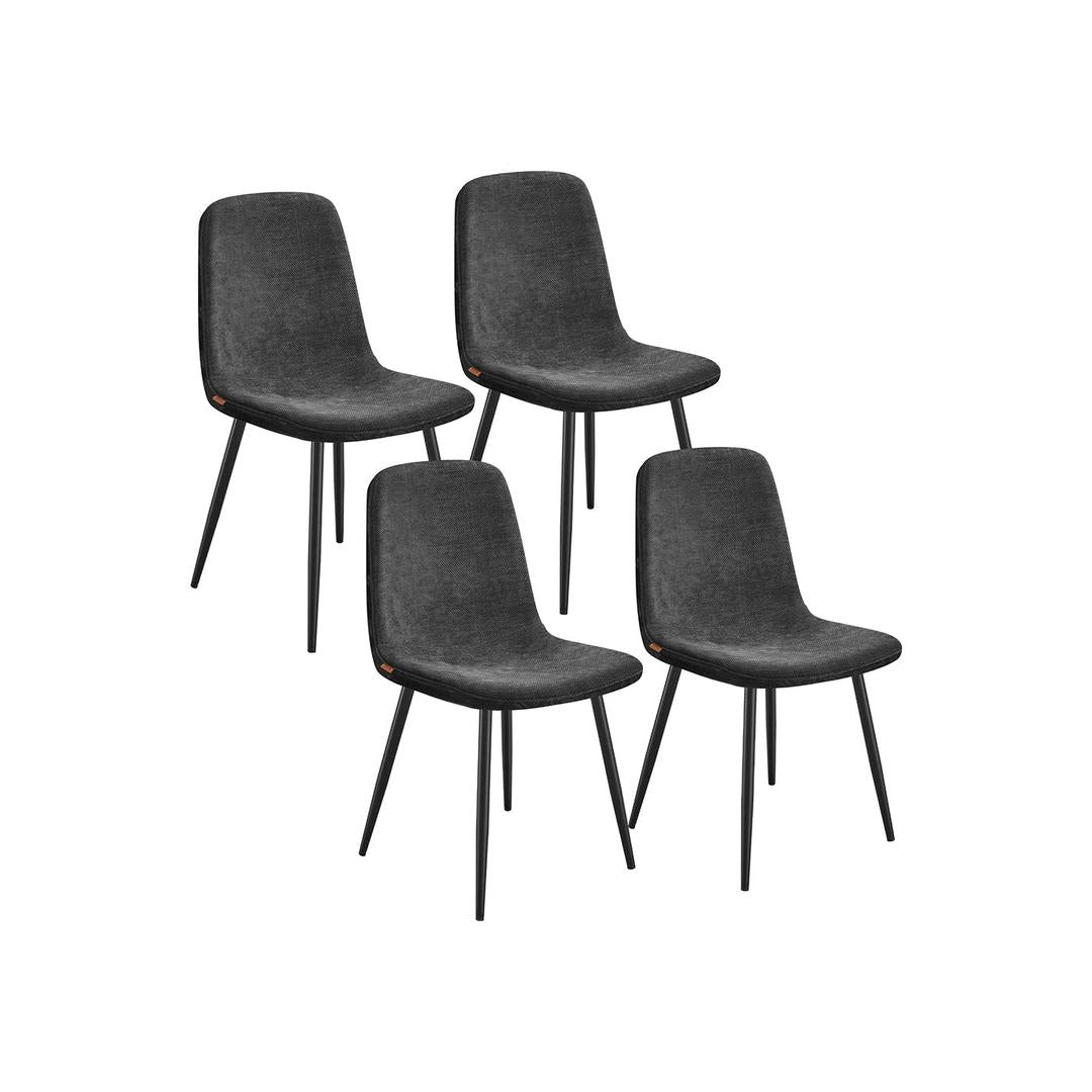 Set van 2 of 4 Eetkamerstoelen met Chenille- en PU-bekleding – Elegante Stoelen voor Eetkamer of Keuken