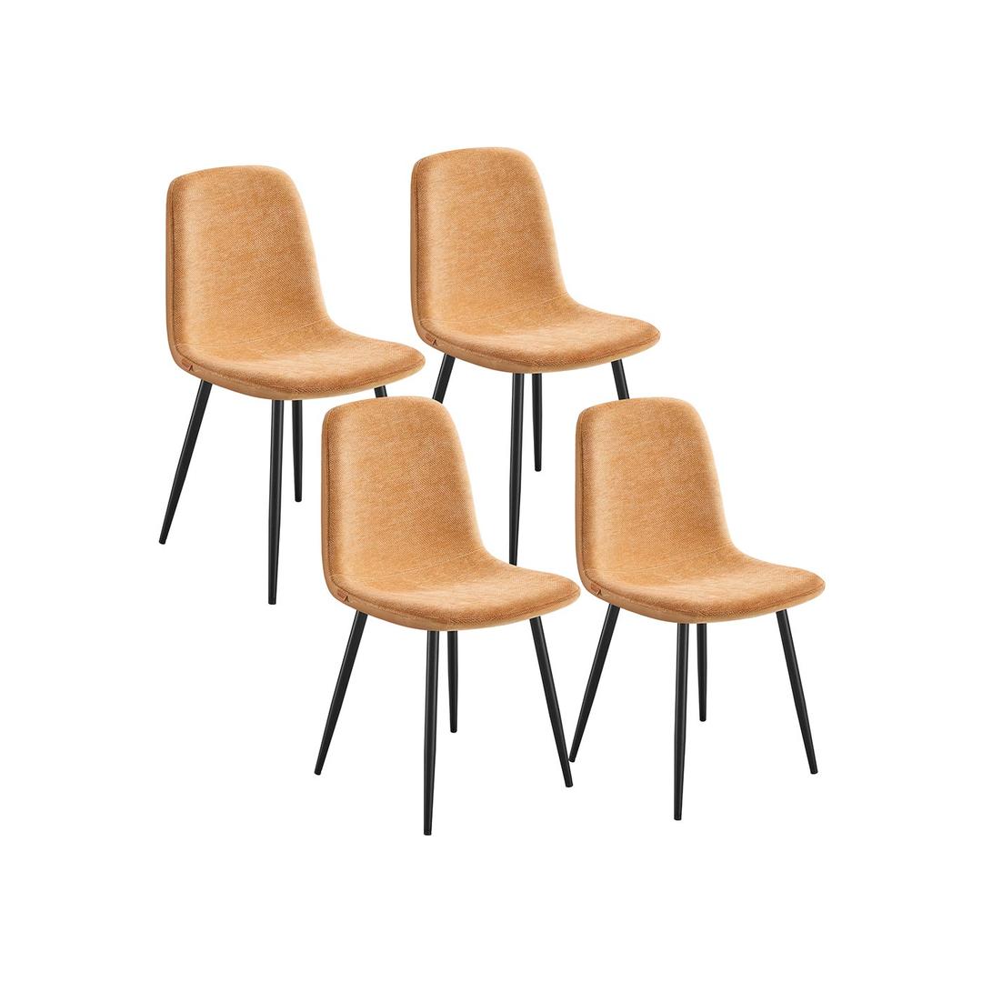 Set van 2 of 4 Eetkamerstoelen met Chenille- en PU-bekleding – Elegante Stoelen voor Eetkamer of Keuken