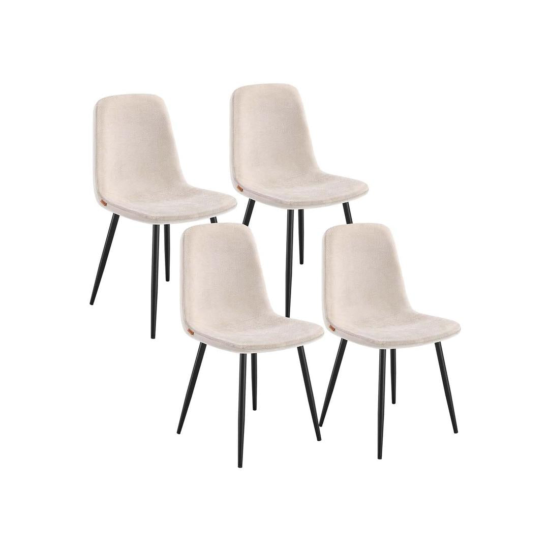 Set van 2 of 4 Eetkamerstoelen met Chenille- en PU-bekleding – Elegante Stoelen voor Eetkamer of Keuken