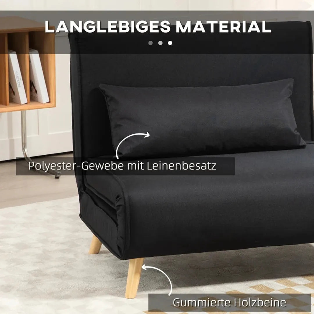 Sofa bed – inklapbaar – verstelbare rugleuning – Nordic design – linnen stof – 94 x 78 x 80 cm