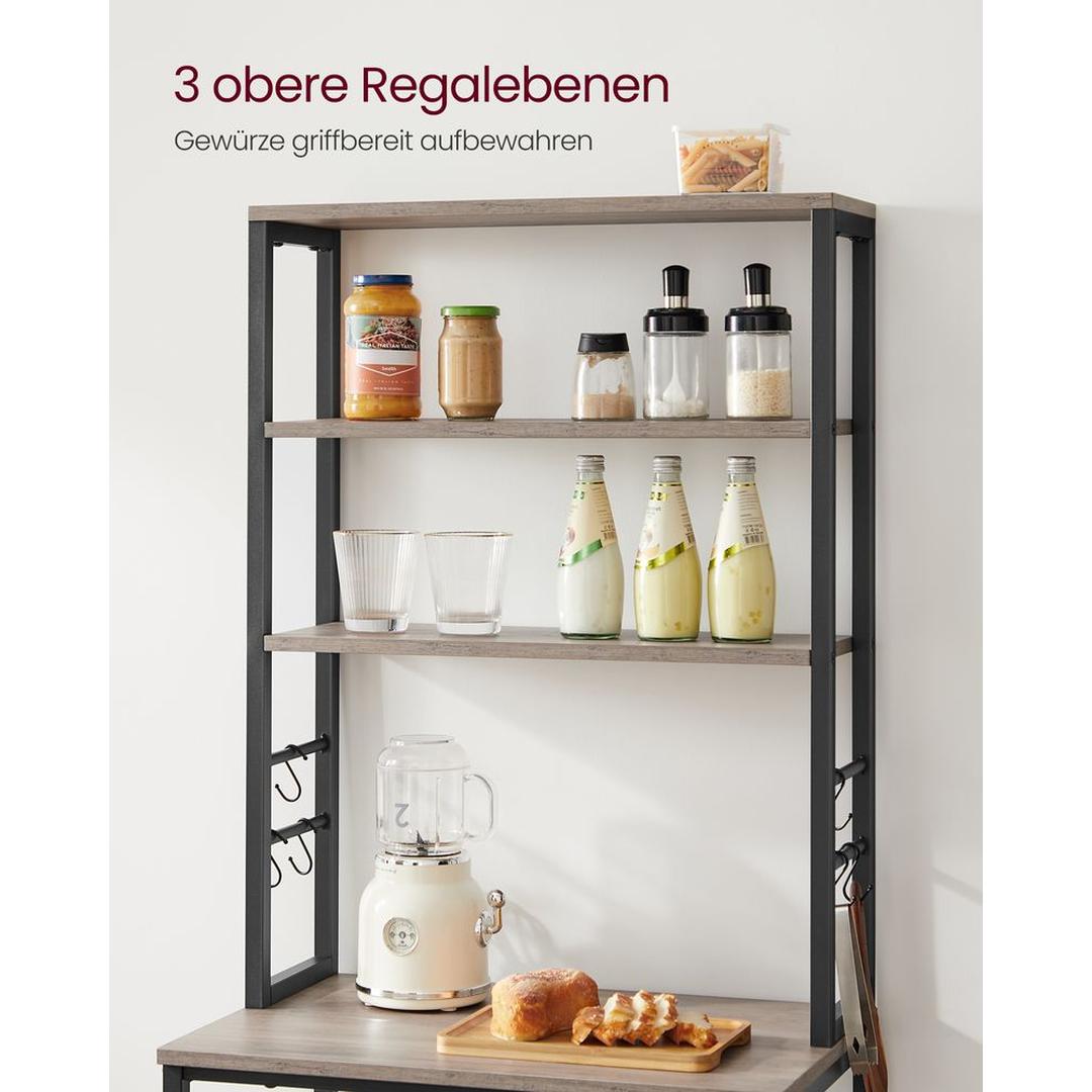 Keukenrek met Opbergplanken en Haken – Praktische Opbergoplossing voor Keuken en Bijkeuken