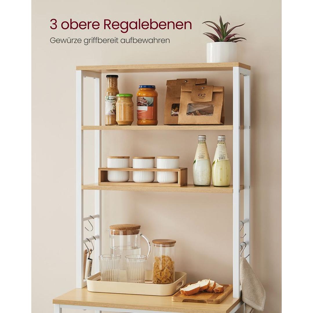 Keukenrek met Opbergplanken en Haken – Praktische Opbergoplossing voor Keuken en Bijkeuken