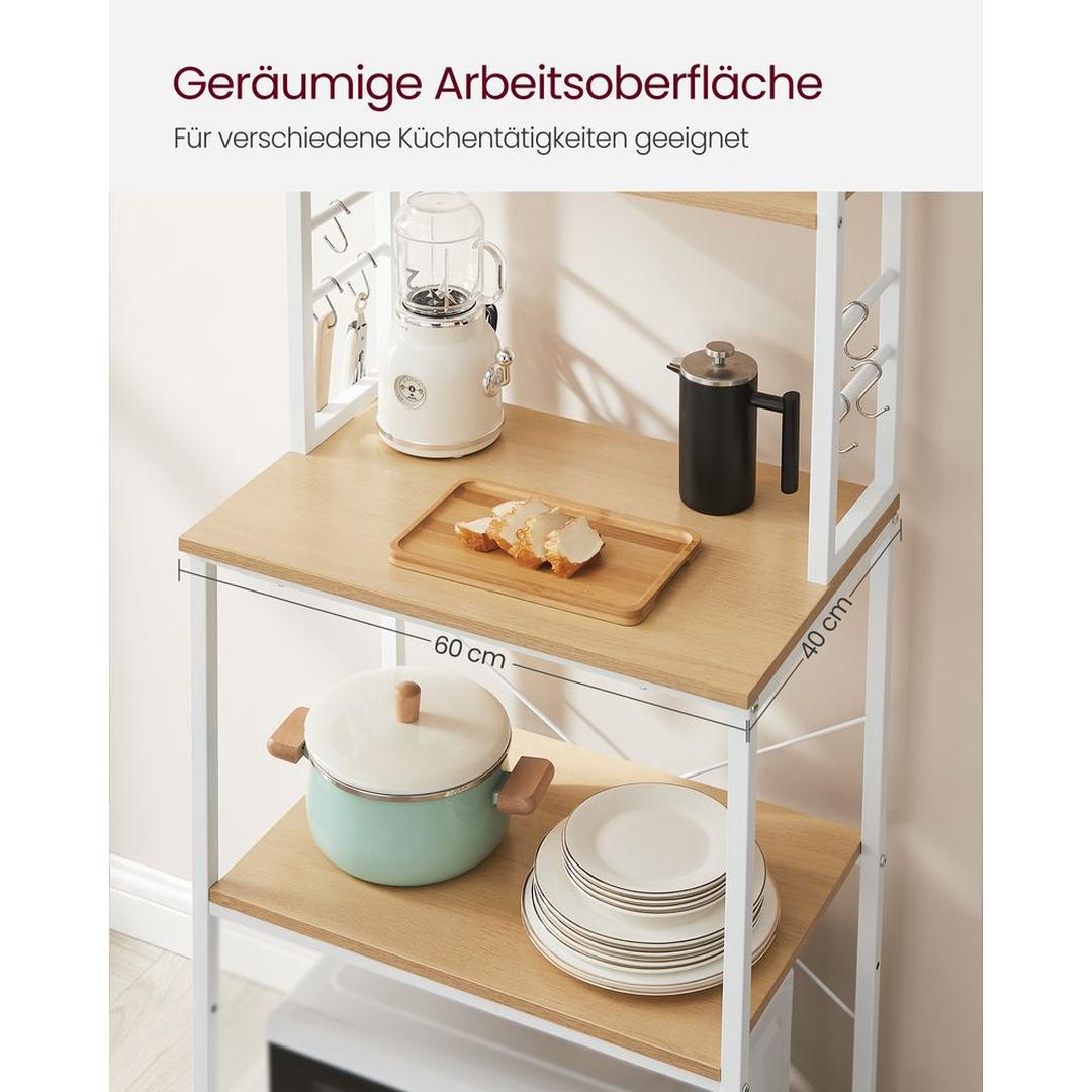 Keukenrek met Opbergplanken en Haken – Praktische Opbergoplossing voor Keuken en Bijkeuken