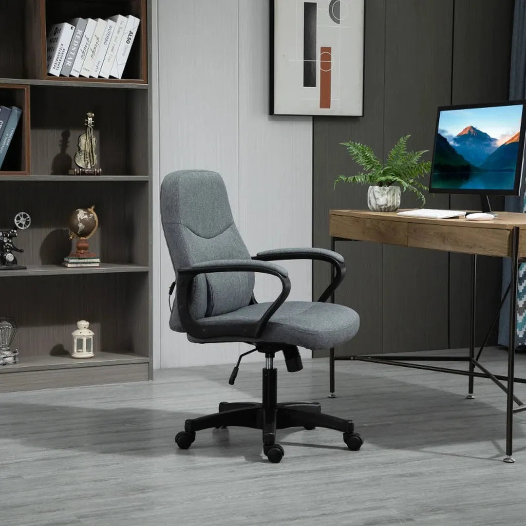 Bureaustoel met massagefunctie – gaming- en kantoorstoel – polyester en schuim – nylon onderstel – zwart