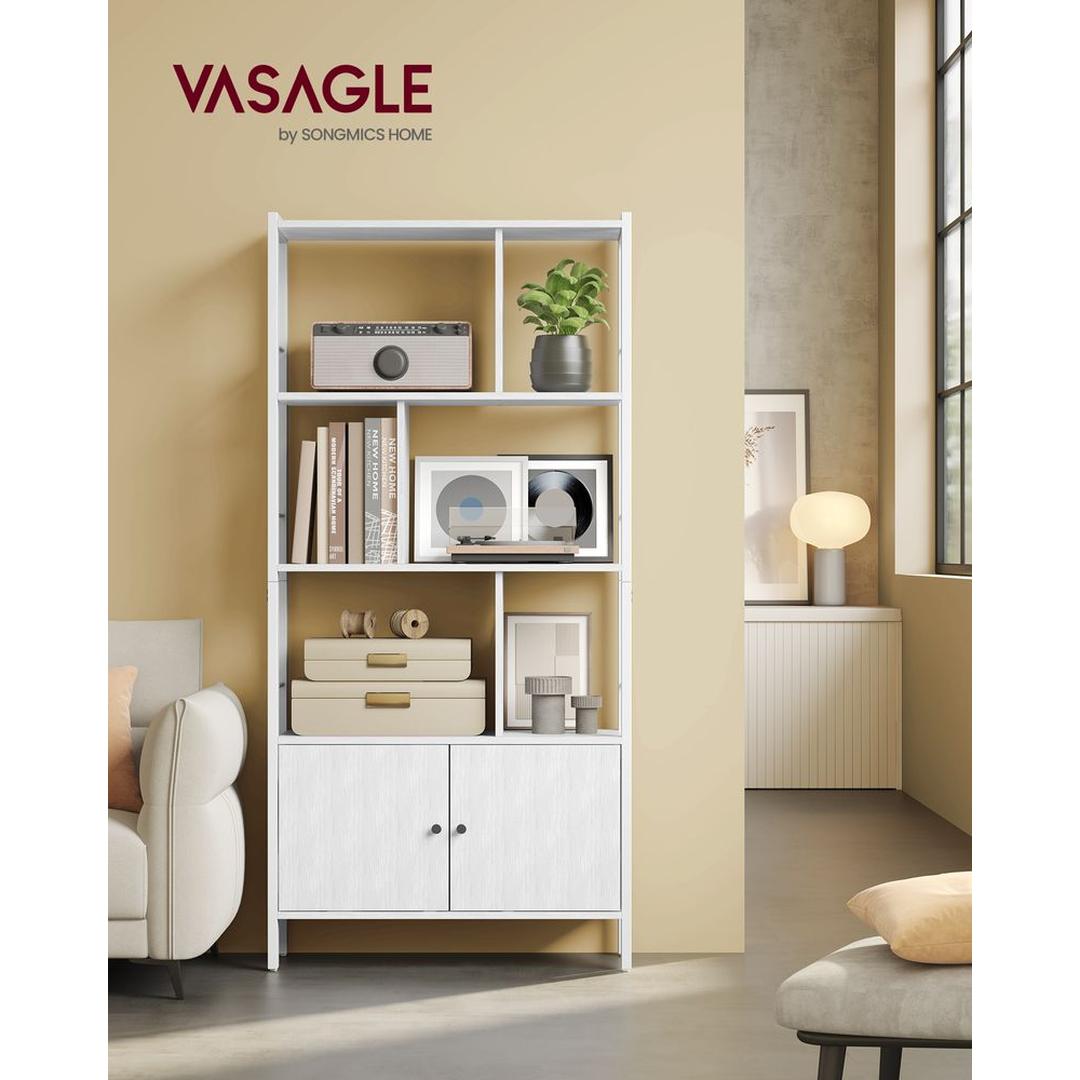 Boekenkast met 4 Legplanken – Open Opbergkast voor Woonkamer, Kantoor of Slaapkamer
