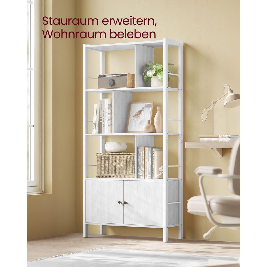 Boekenkast met 4 Legplanken – Open Opbergkast voor Woonkamer, Kantoor of Slaapkamer