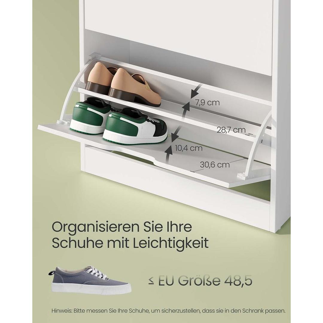 Schoenenkast voor 14–18 paar schoenen – smal en hoog model, verstelbare indeling, 60 cm breed