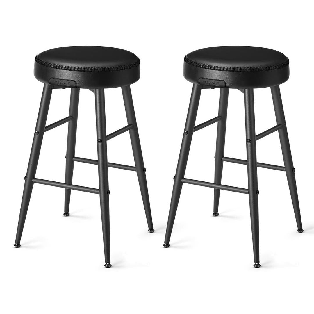 Set van 2 Barkrukken – 63 cm Hoog – Eenvoudige Montage – Comfortabele Krukken voor Keuken of Bar