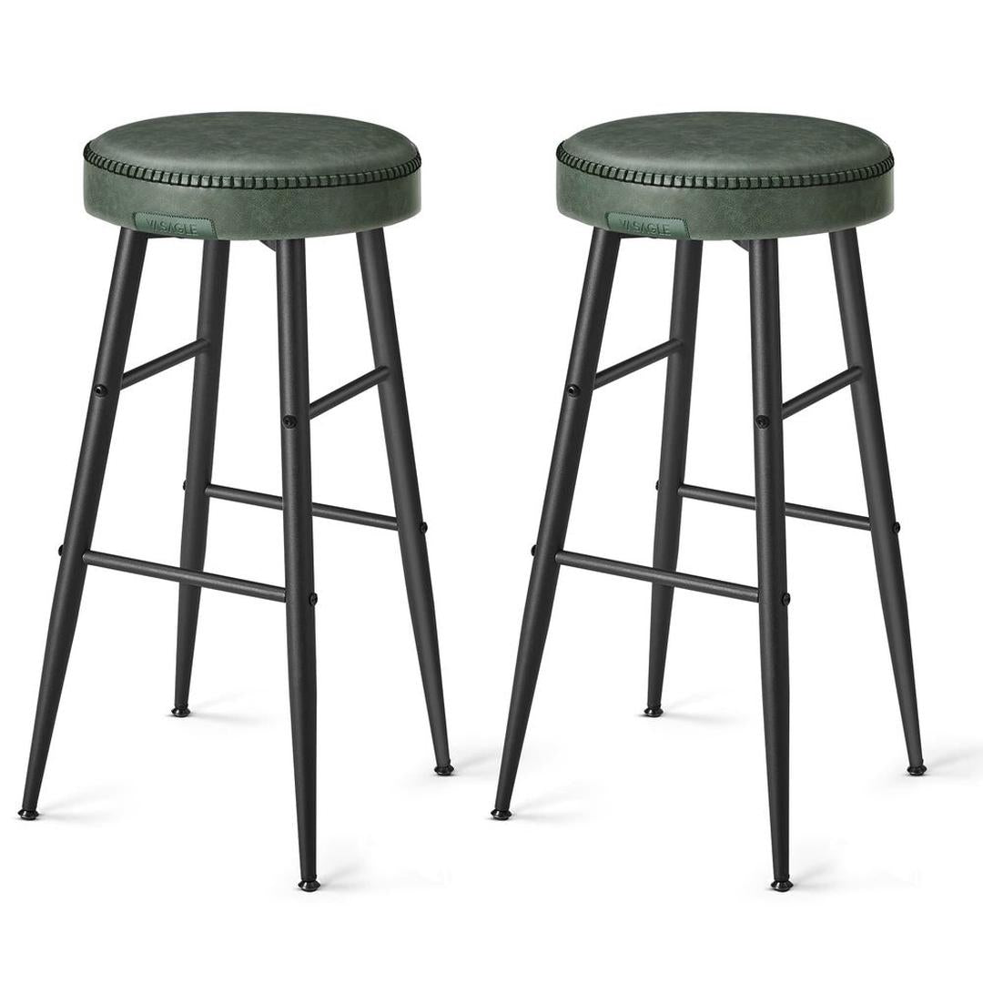Set van 2 Barkrukken – 63 cm Hoog – Eenvoudige Montage – Comfortabele Krukken voor Keuken of Bar