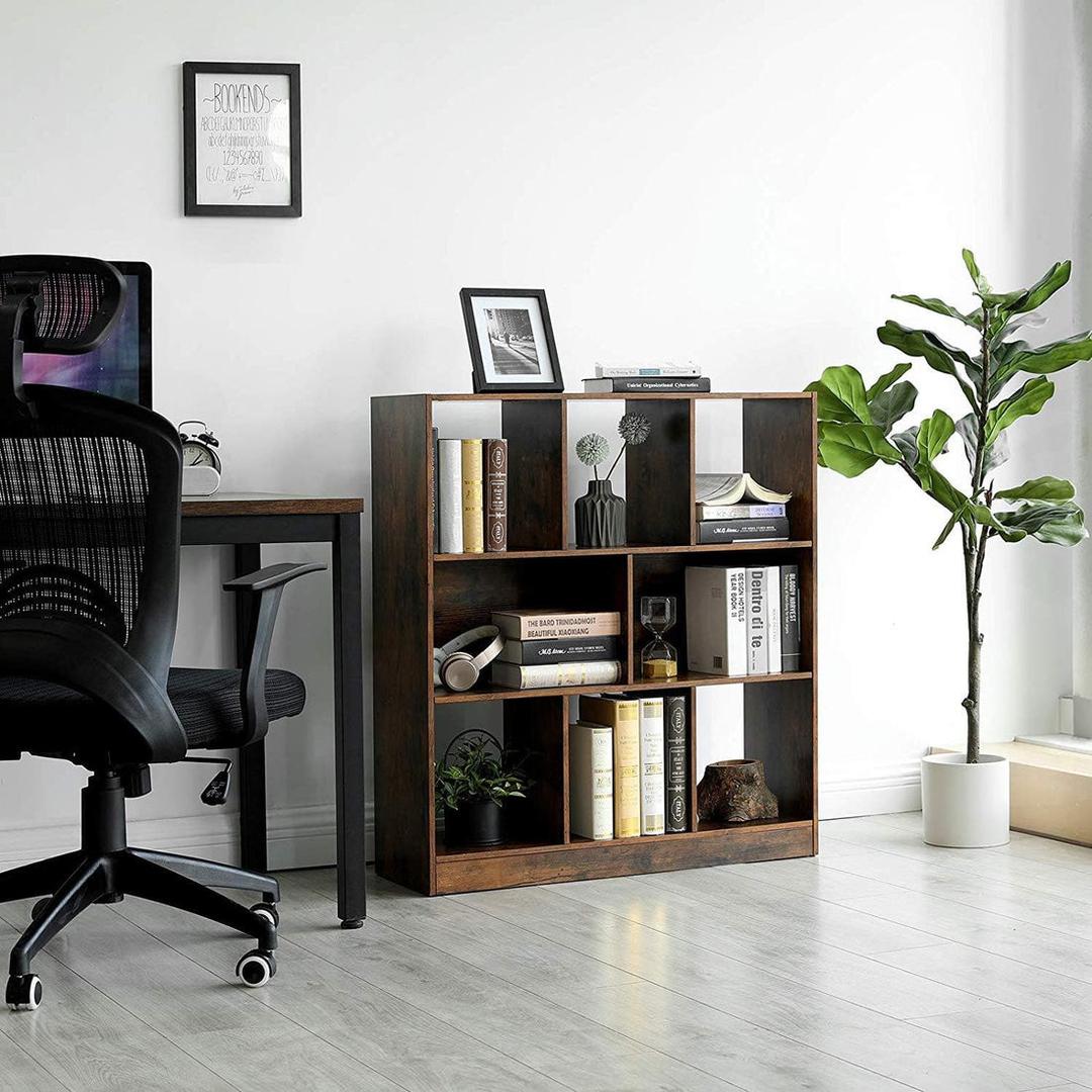 Boekenkast met Open Vakken – Vintage Opbergkast/Wandkast met Achterpaneel, ca. 100 × 30 × 100 cm