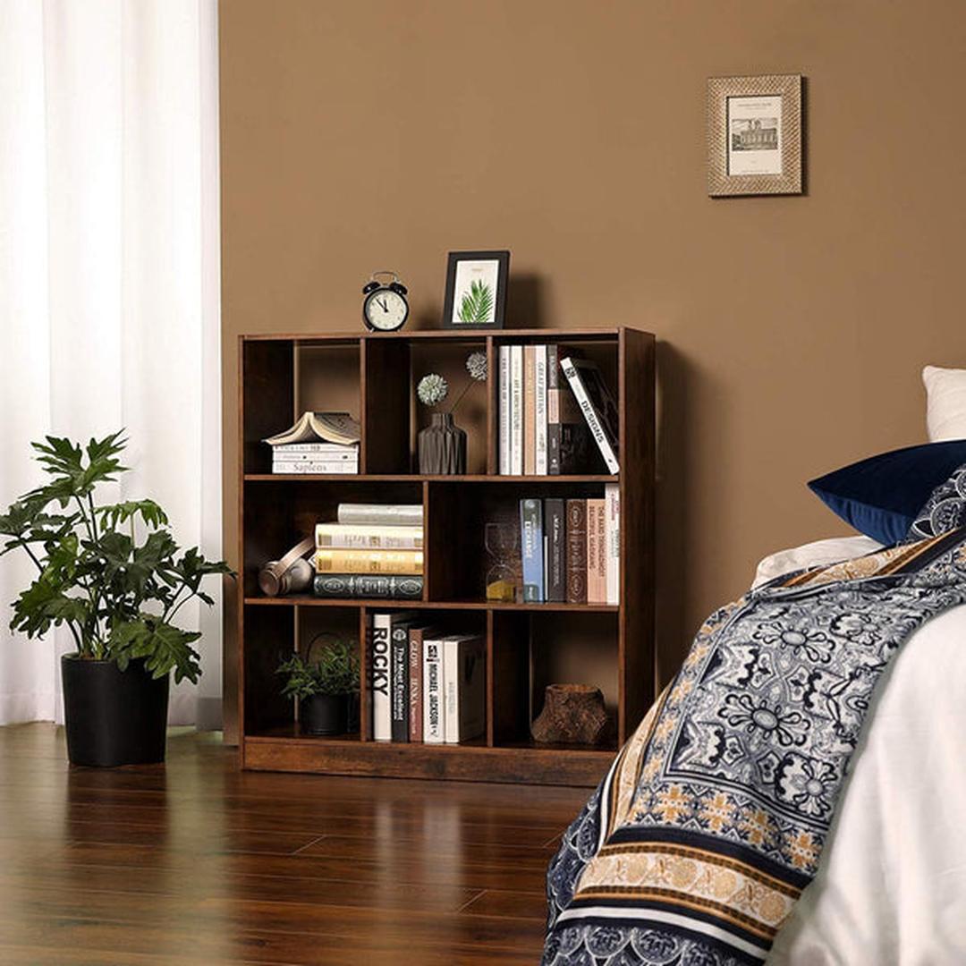 Boekenkast met Open Vakken – Vintage Opbergkast/Wandkast met Achterpaneel, ca. 100 × 30 × 100 cm