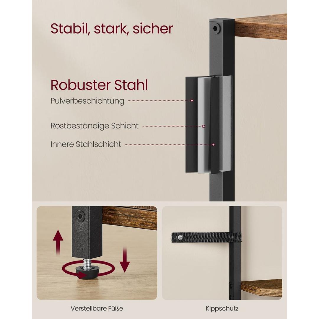 Hoekrek met 5 Legplanken – Ruimtebesparende Opbergkast voor Woonkamer, Badkamer of Keuken