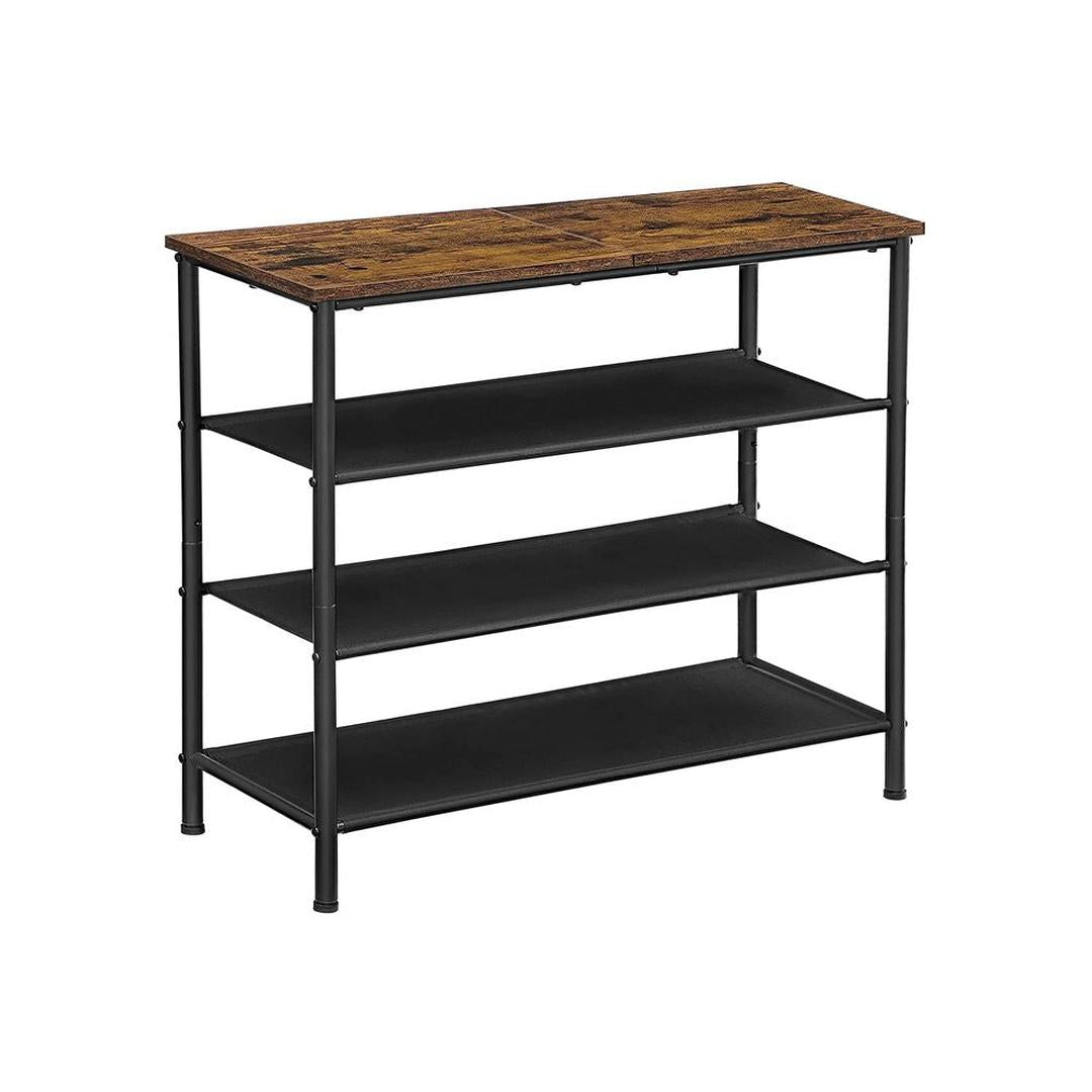 Schoenenrek met Bovenblad – Vrijstaand Opbergmeubel met Stalen Frame en Verstelbare Poten