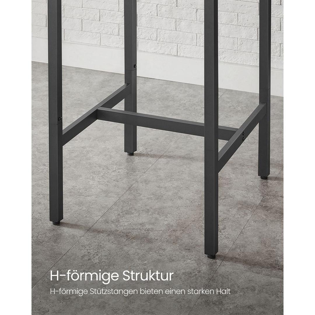 Bartafel met Stalen Frame – Vierkante Tafel in Industriële Stijl, 60 × 60 × 92 cm