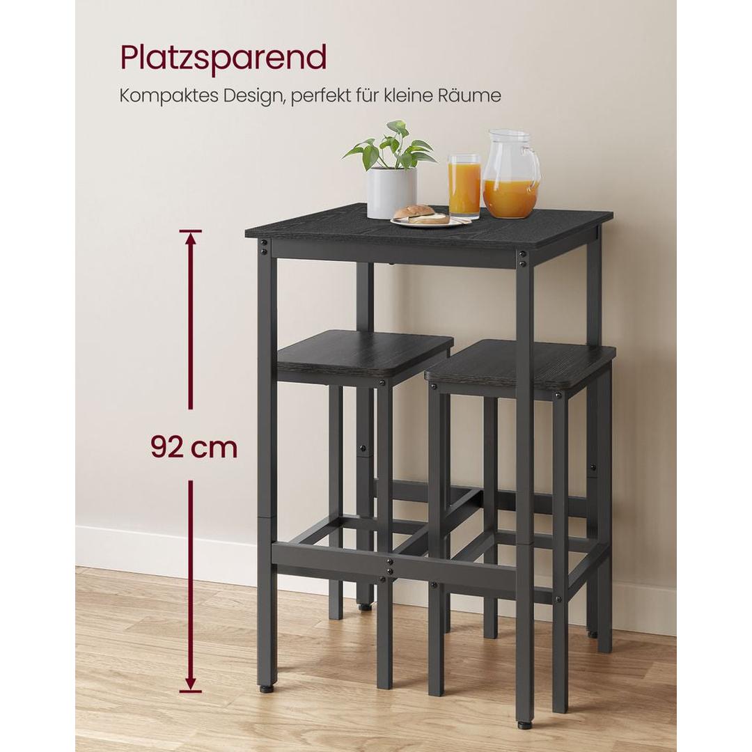 Bartafel met Stalen Frame – Vierkante Tafel in Industriële Stijl, 60 × 60 × 92 cm