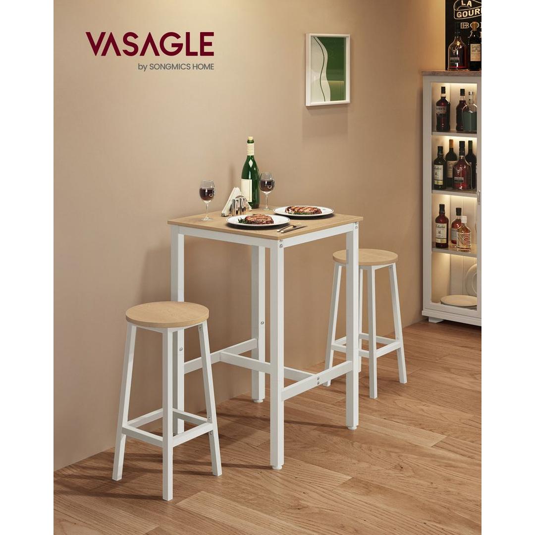 Bartafel met Stalen Frame – Vierkante Tafel in Industriële Stijl, 60 × 60 × 92 cm