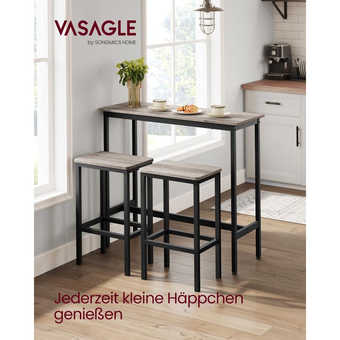 Bartafelset in Industriële Stijl – Hoge Tafel met Krukken voor Keuken, Eetruimte of Bar