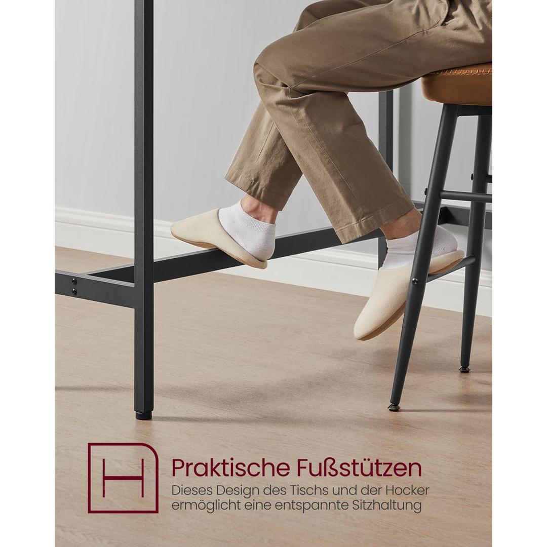 Bartafelset in Industriële Stijl – Hoge Tafel met Krukken voor Keuken, Eetruimte of Bar