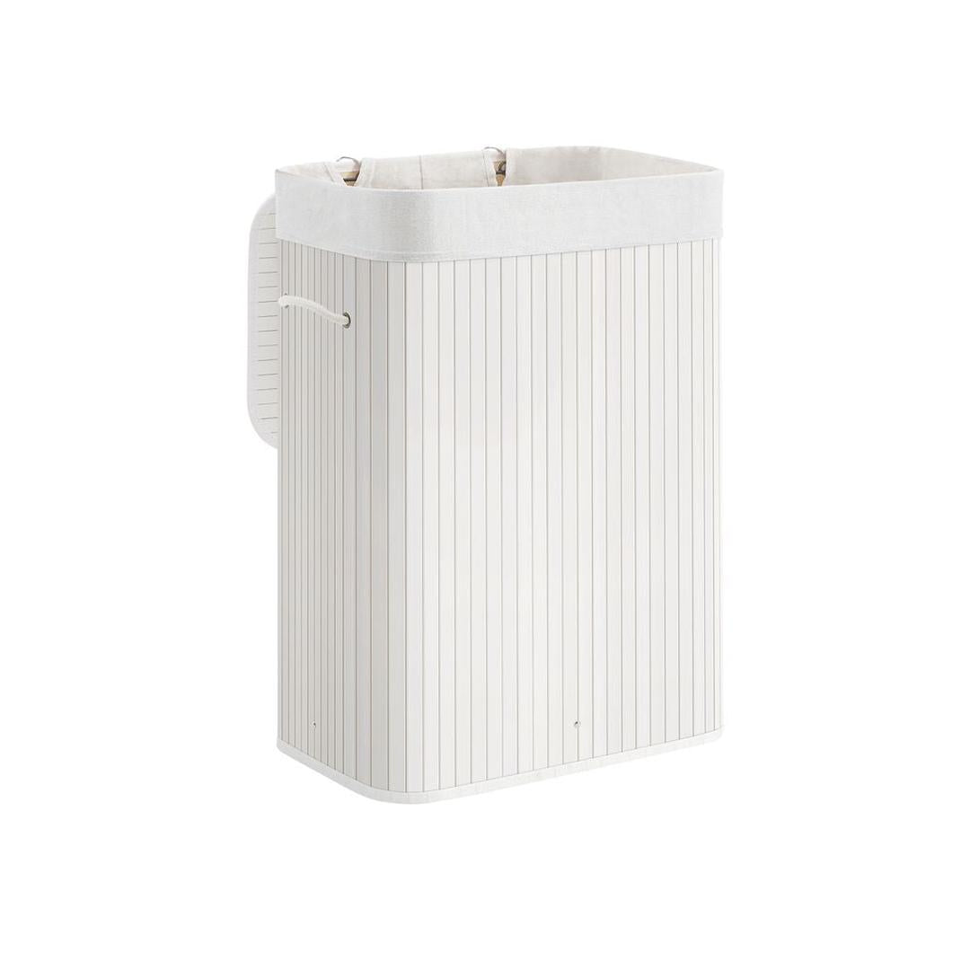 Bamboe Wasmand met Deksel – Opvouwbare Wasbox van 72 L met Uitneembare Waszak