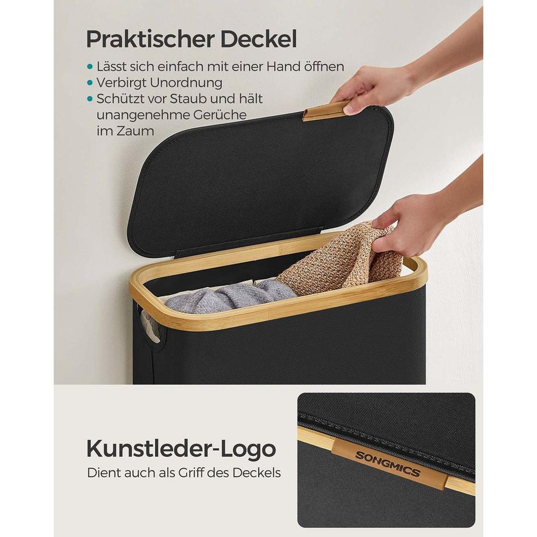 Waskorf met Deksel en Uitneembare Waszak – Verschillende Maten en Kleuren – Opbergmand voor Wasgoed