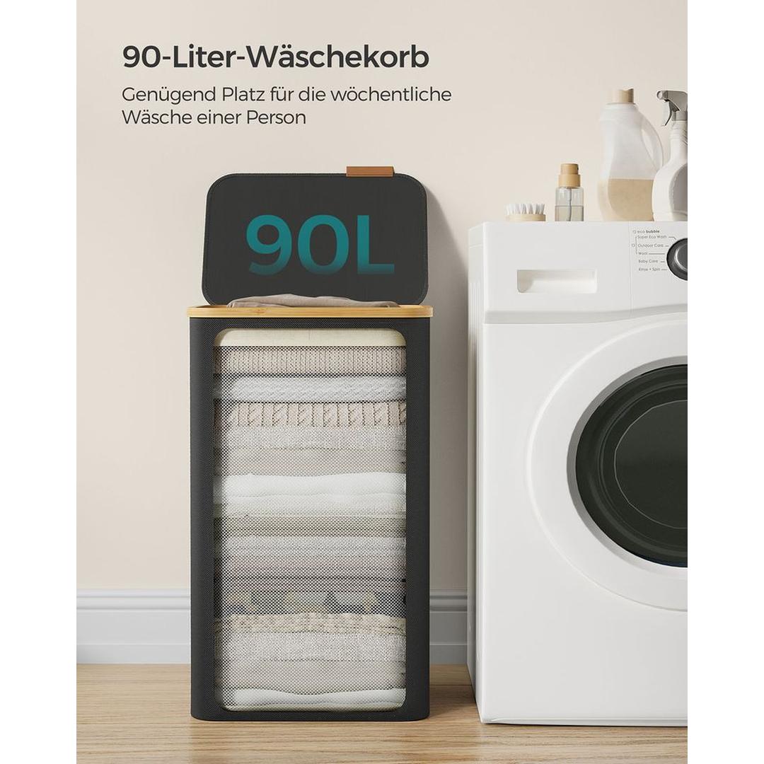 Waskorf met Deksel en Uitneembare Waszak – Verschillende Maten en Kleuren – Opbergmand voor Wasgoed