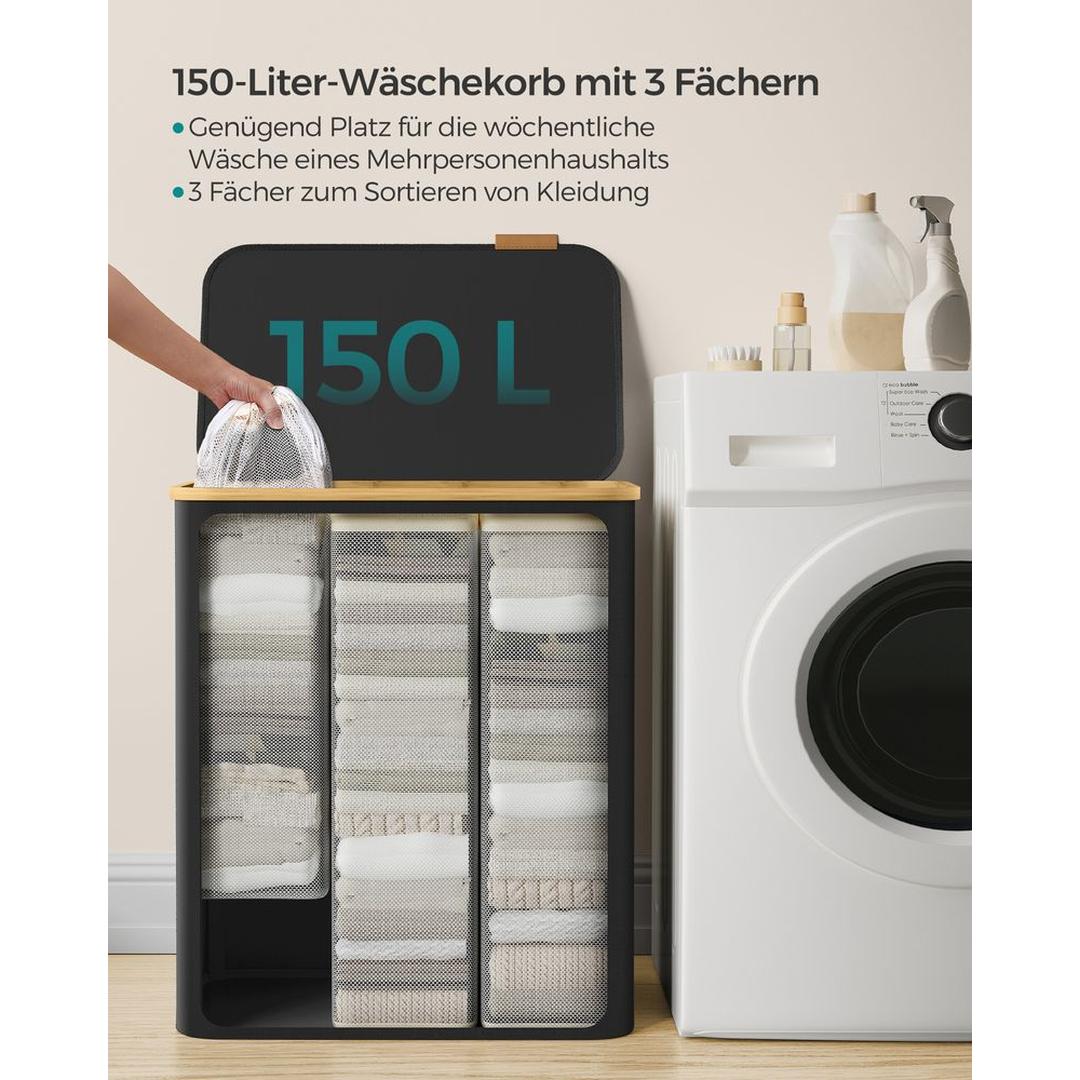 Waskorf met Deksel en Uitneembare Waszak – Verschillende Maten en Kleuren – Opbergmand voor Wasgoed