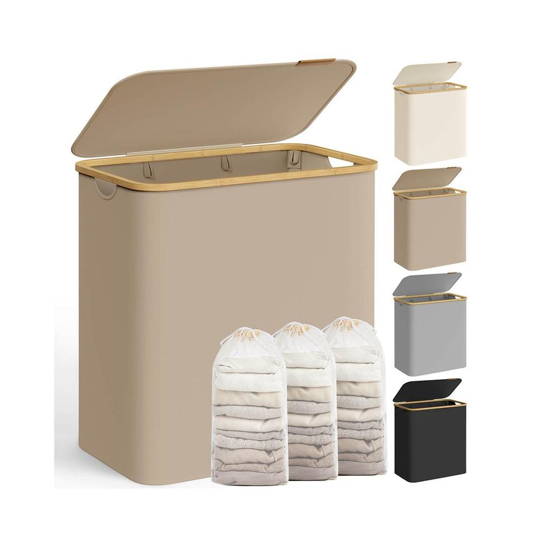 Waskorf met Deksel en Uitneembare Waszak – Verschillende Maten en Kleuren – Opbergmand voor Wasgoed