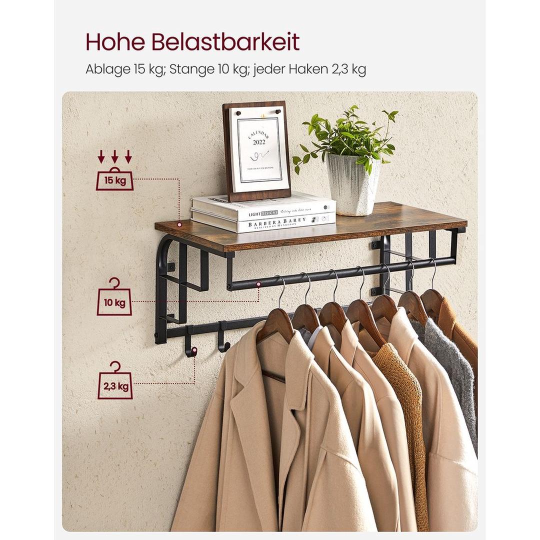 Wandkapstok in Industriële Stijl – Metalen Garderobe voor Hal of Entree