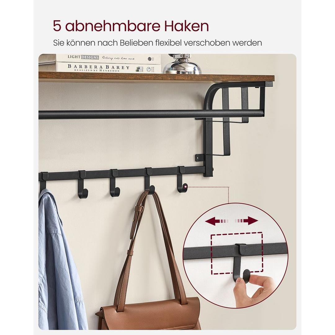 Wandkapstok in Industriële Stijl – Metalen Garderobe voor Hal of Entree