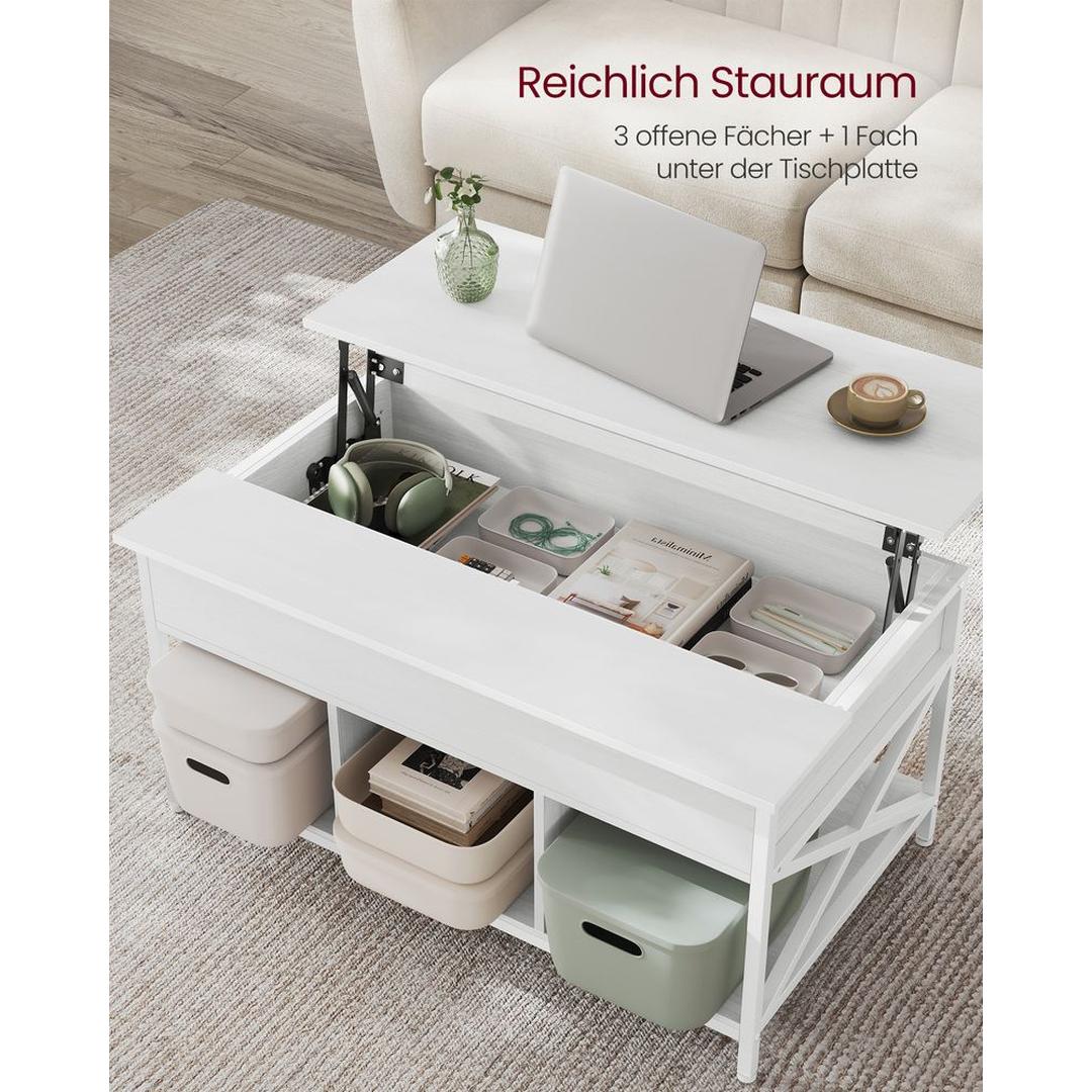 In Hoogte Verstelbare Salontafel 60 × 100 cm – Verstelbaar van 48 tot 62 cm – Praktische Tafel voor Woonkamer