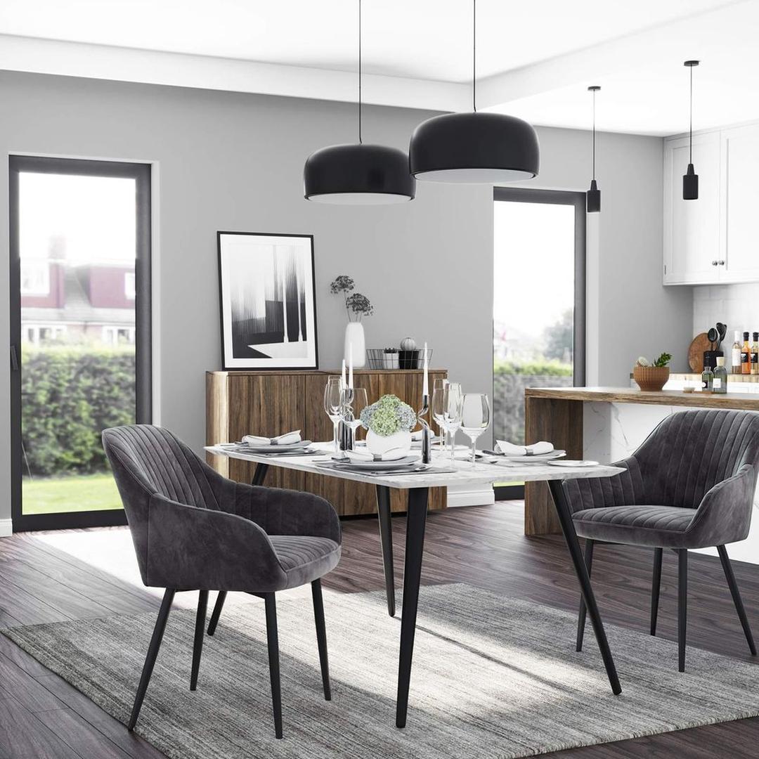 Suède Eetkamerstoel – Verkrijgbaar per 1 tot 6 Stuks – Comfortabele Stoel voor Eetkamer of Keuken
