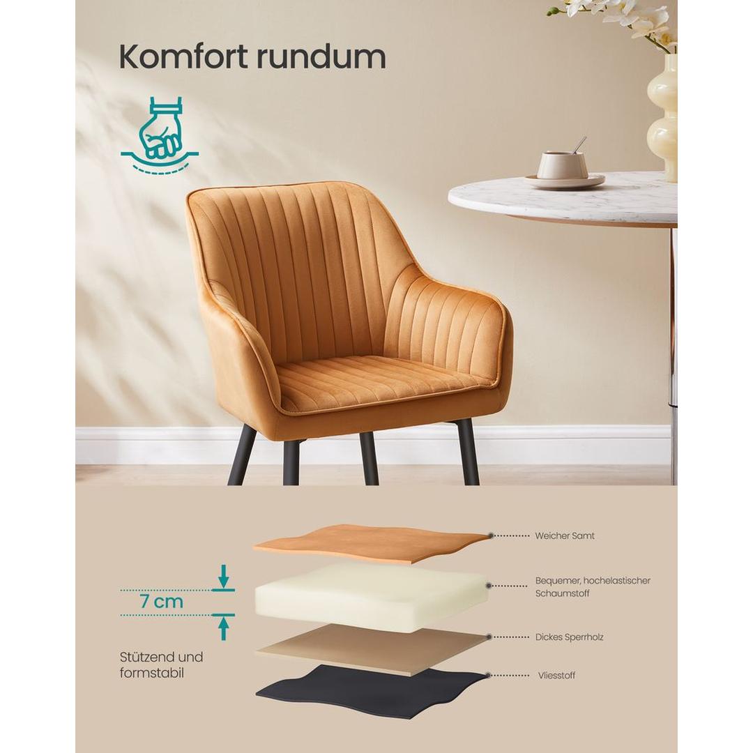 Suède Eetkamerstoel – Verkrijgbaar per 1 tot 6 Stuks – Comfortabele Stoel voor Eetkamer of Keuken