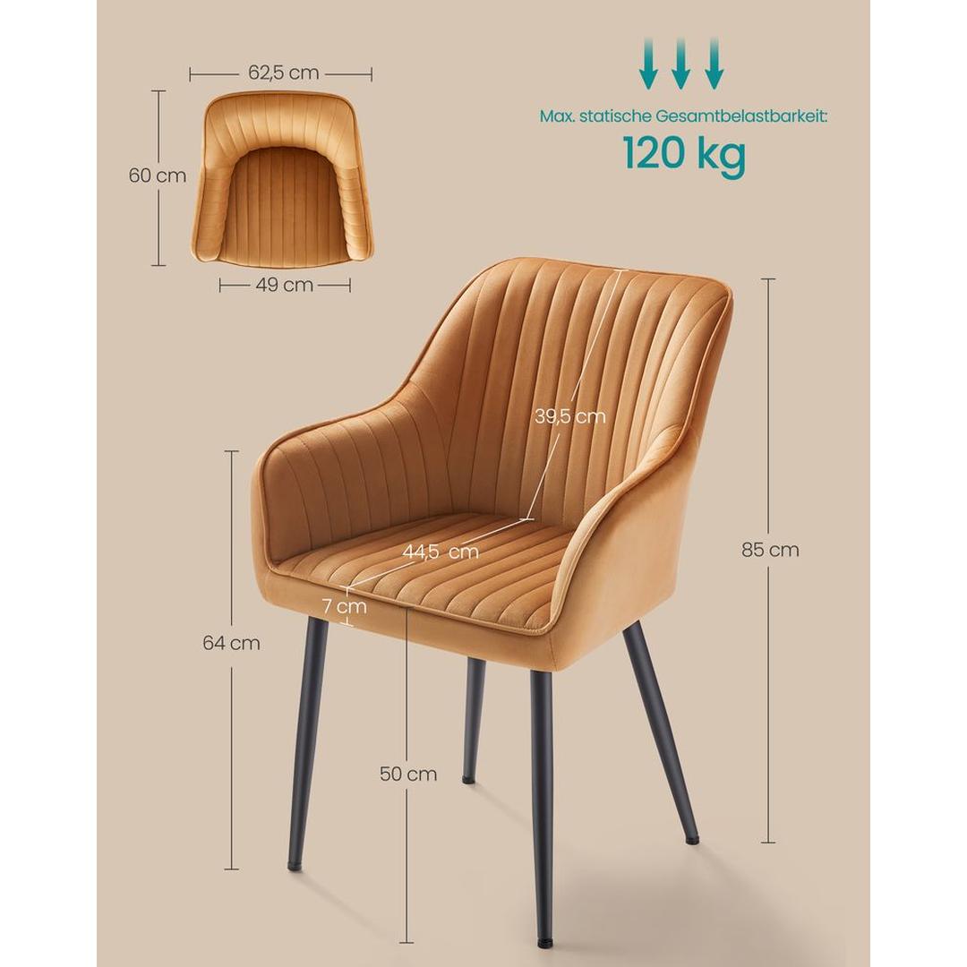 Suède Eetkamerstoel – Verkrijgbaar per 1 tot 6 Stuks – Comfortabele Stoel voor Eetkamer of Keuken