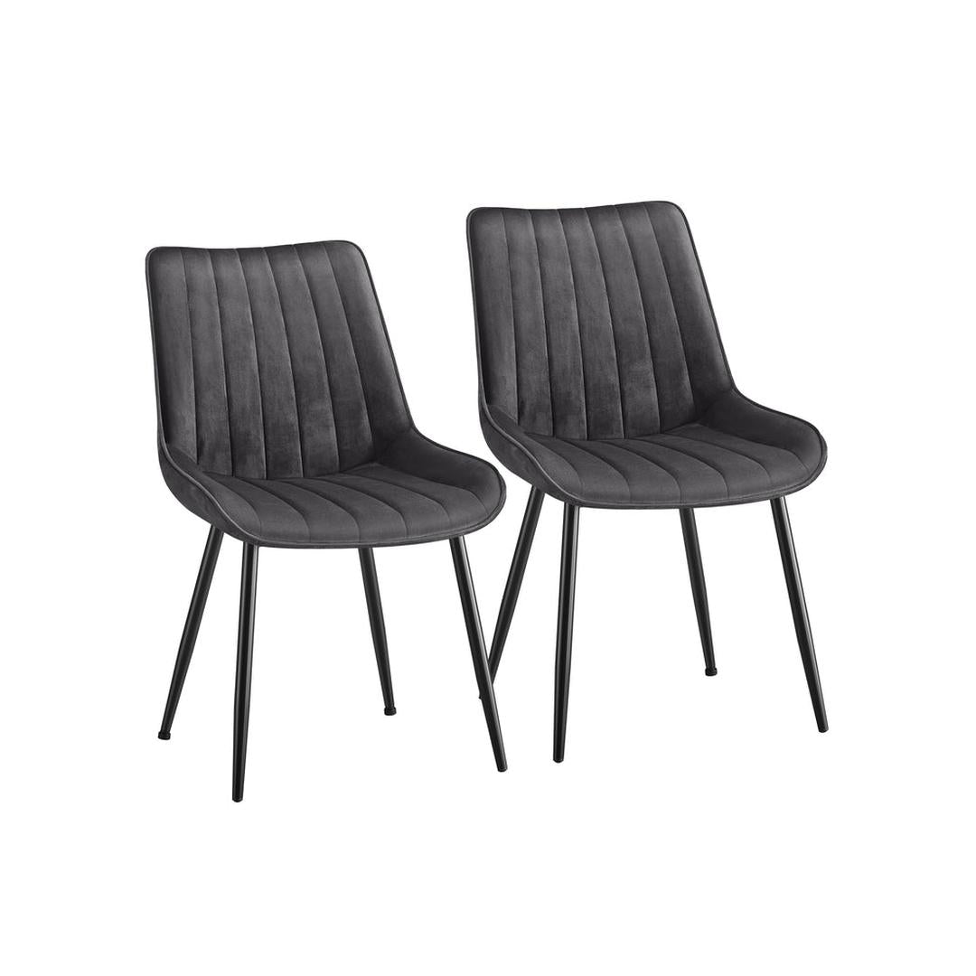 Eetkamerstoelen set van 2 – ergonomisch design, gestoffeerde zitting, stalen poten